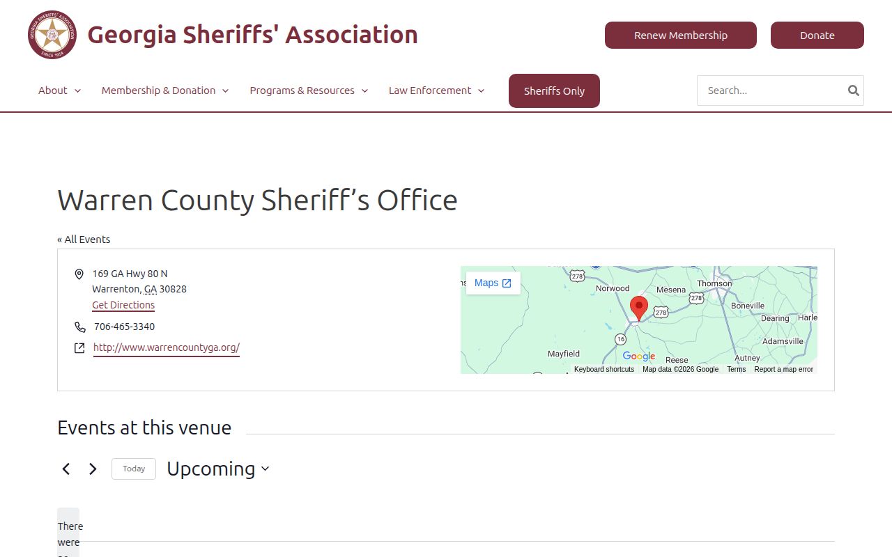 Warren County Jail release records sheriff office listing