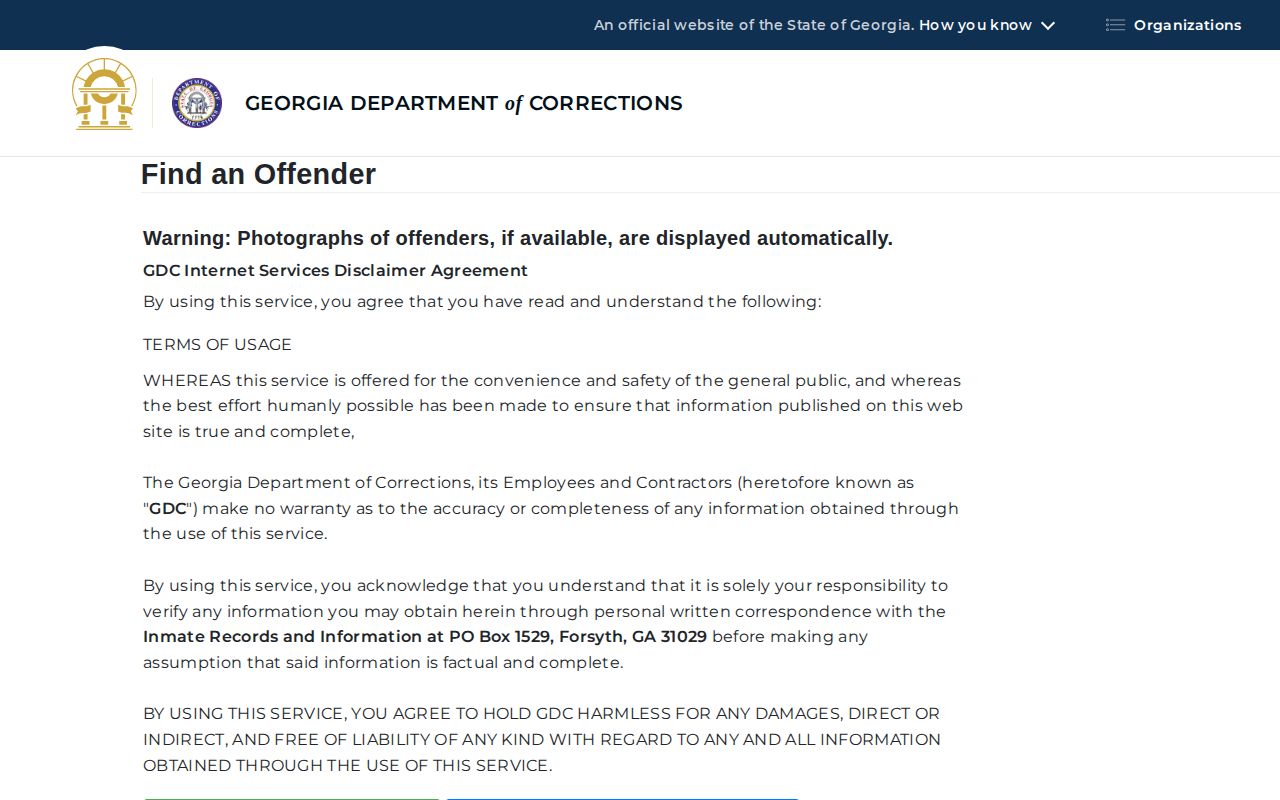 Warren County released inmates GDC offender query