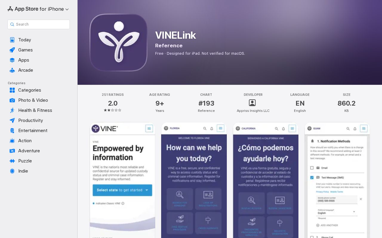 Warren County VINE inmate check mobile app listing for release alerts